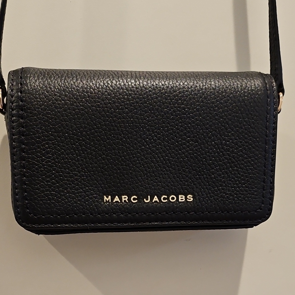 Marc Jacobs Black Groove Leather Mini Bag Crossbody